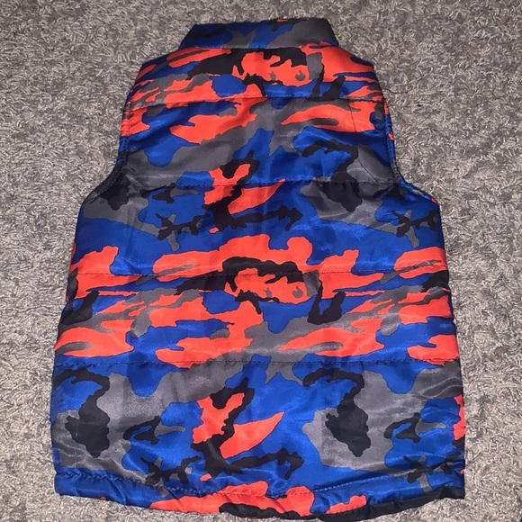 Rocawear puffer‎ vest orange & blue camouflage, size 2T - Picture 2 of 7